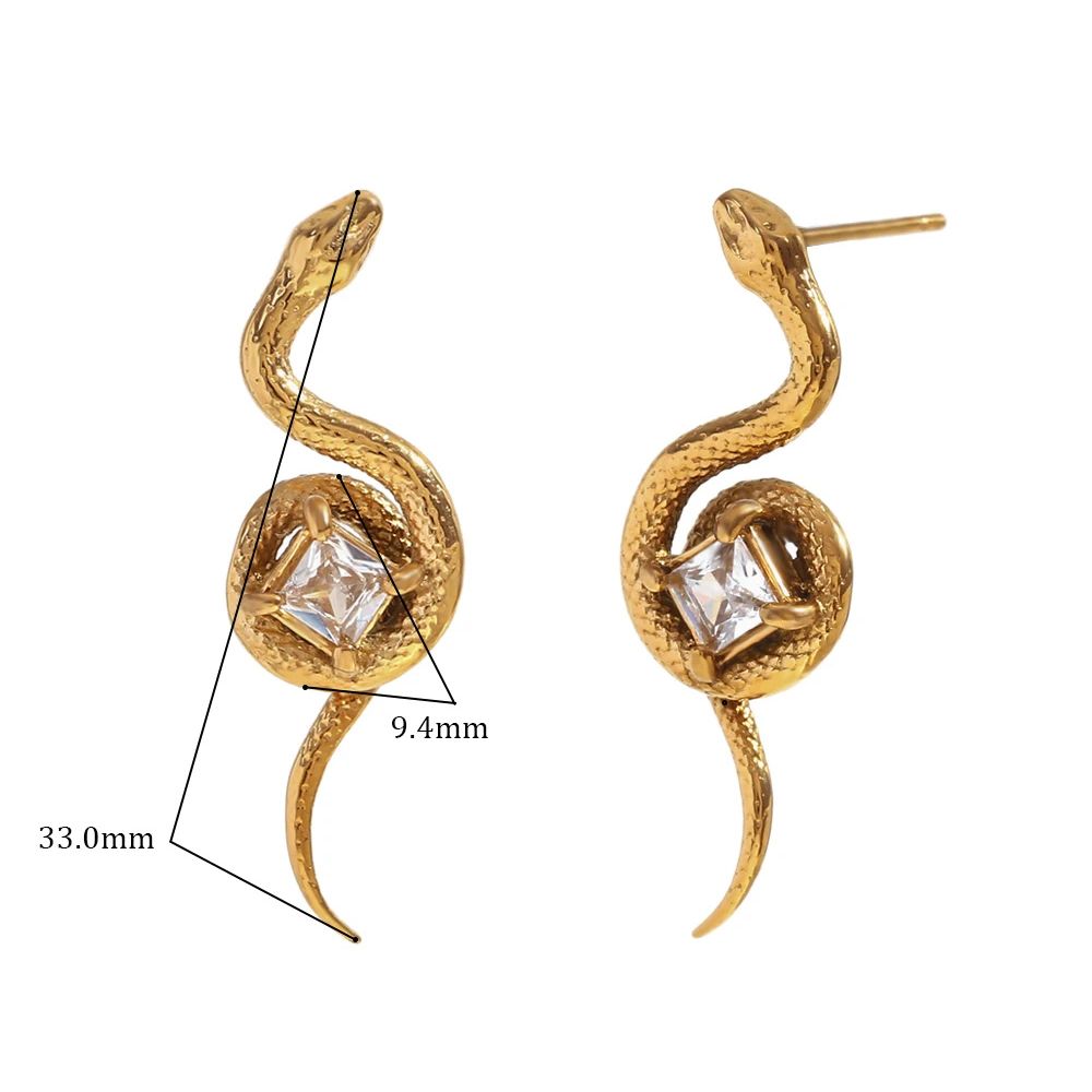 Boucles d'Oreilles Serpent Diamant zircon