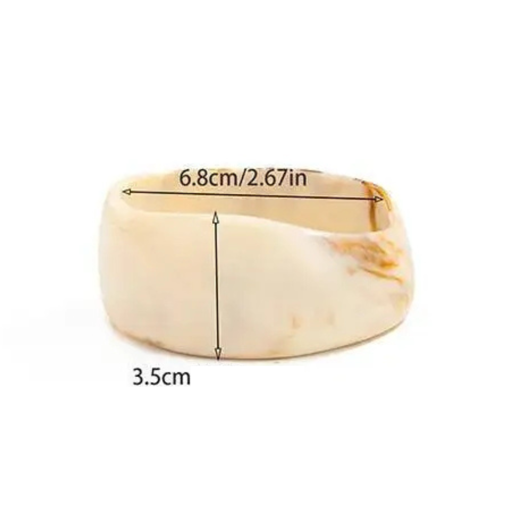 Bracelet Manchette Résine Ivoire