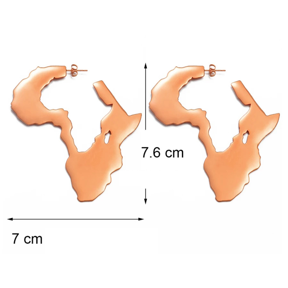 Boucles d'Oreilles Afrique Acier Inoxydable