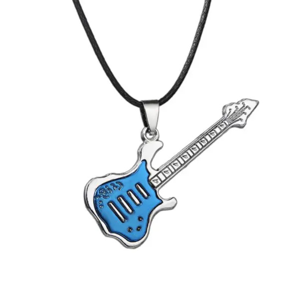 Collier Guitare bleue