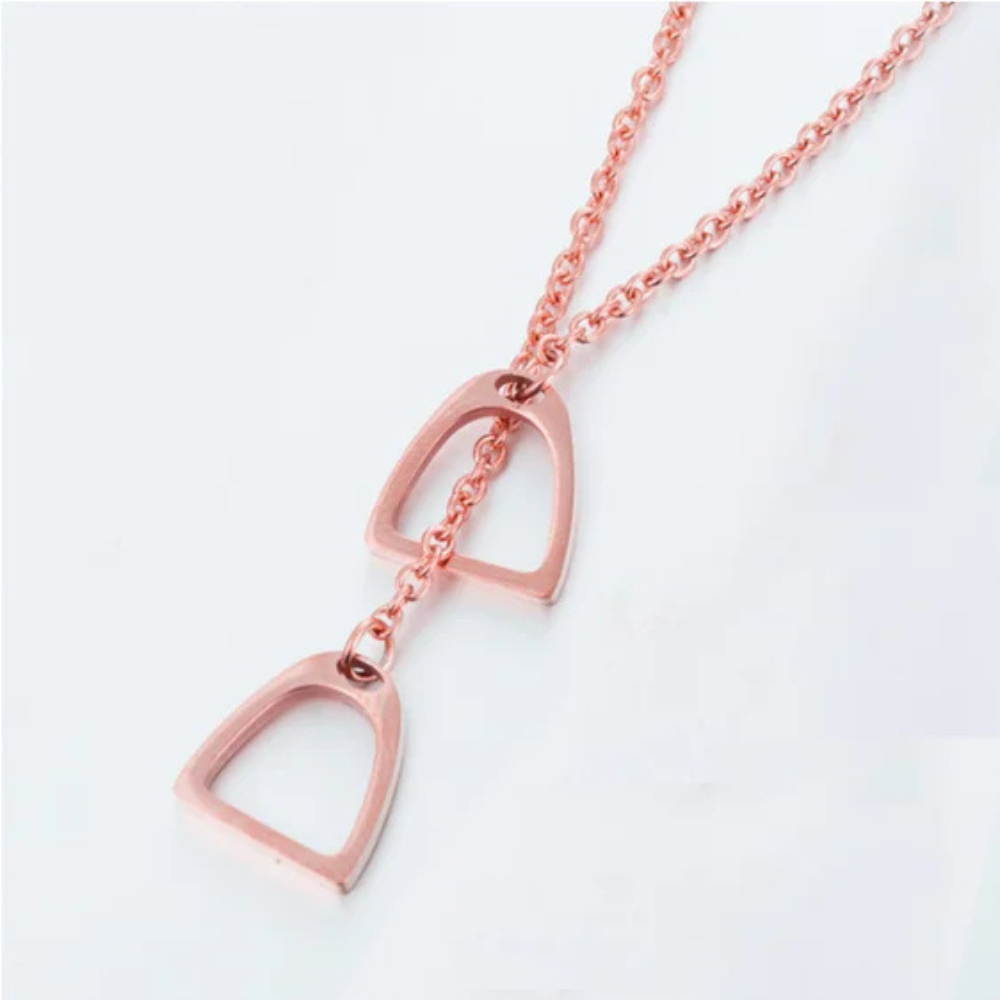 Collier Étriers Cheval rose