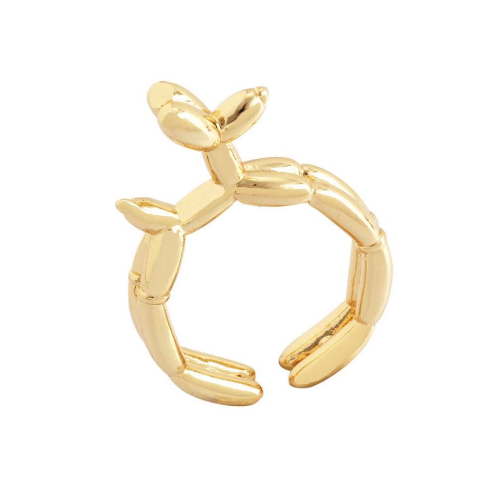 Bague Chien Ballon or