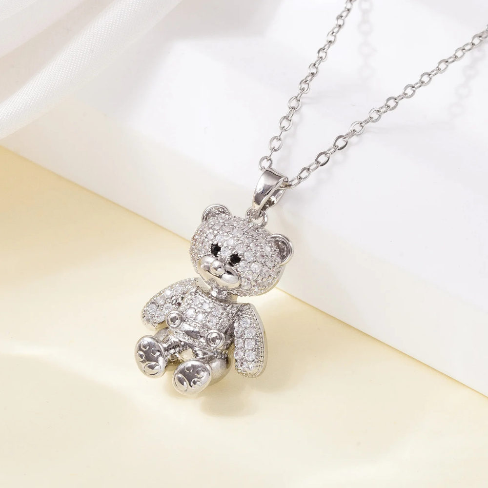 Collier Ourson Diamant strass