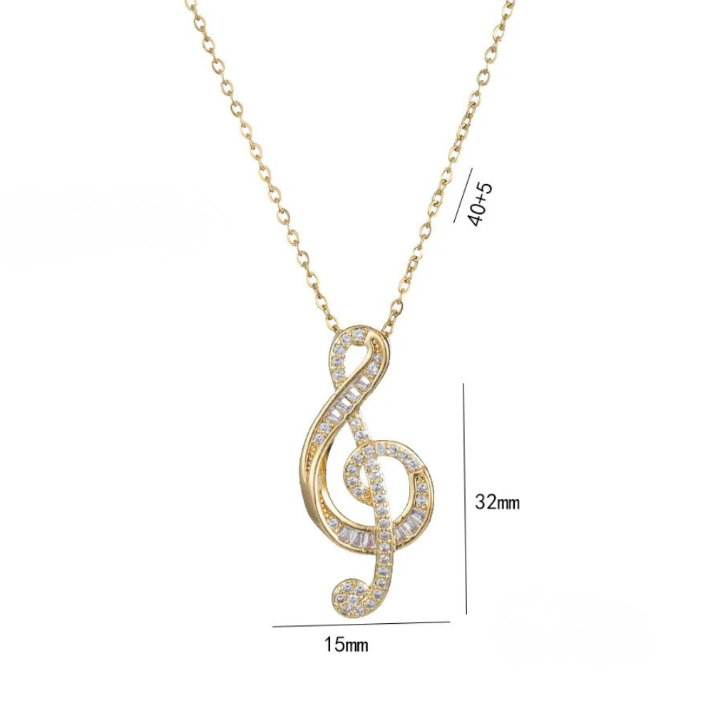 Collier Clé de Sol diamant