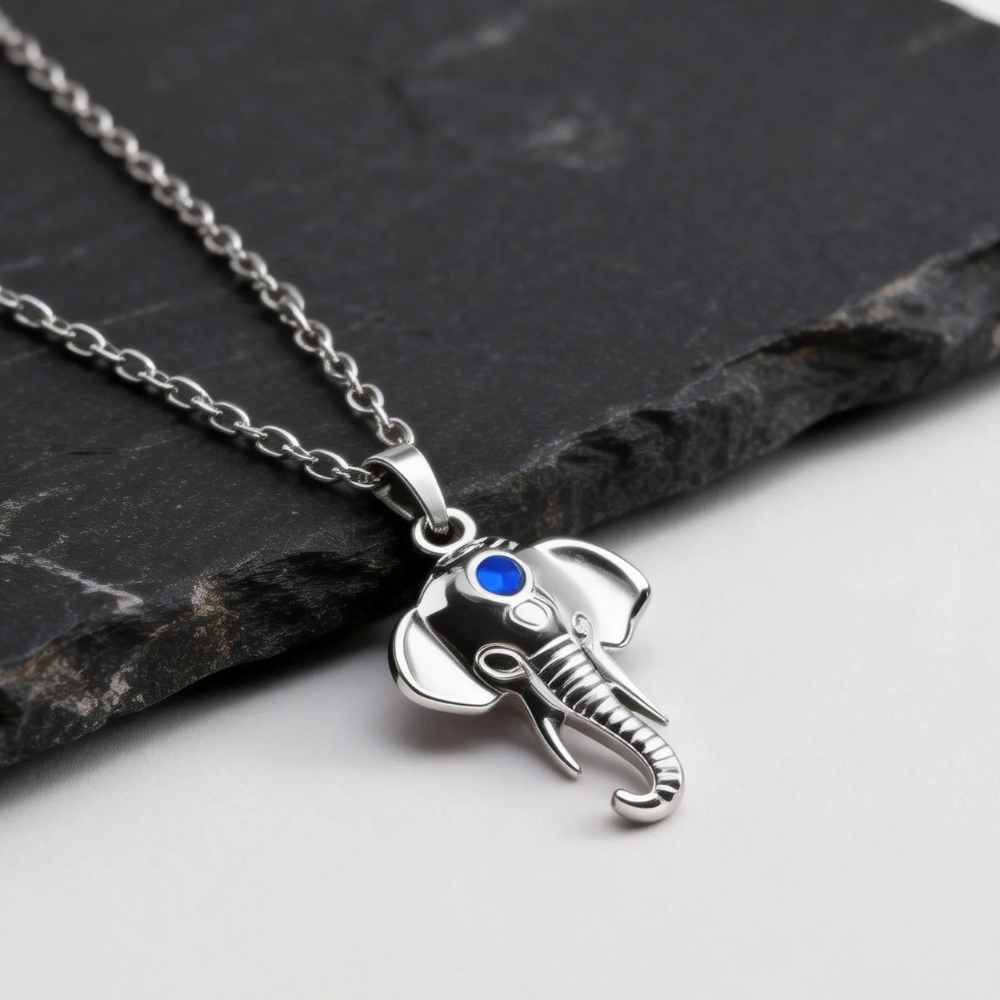 Collier Pendentif Éléphant Homme argent