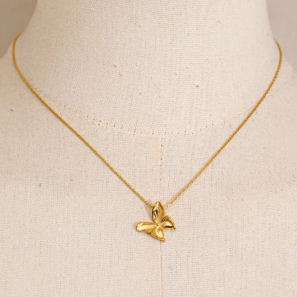 Collier pendentif Papillon doré femme