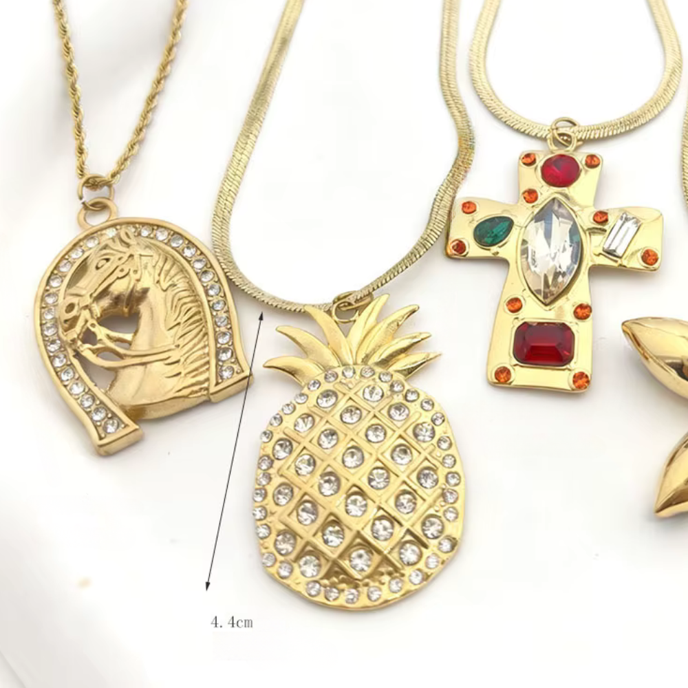 Collier Ananas Brillant or