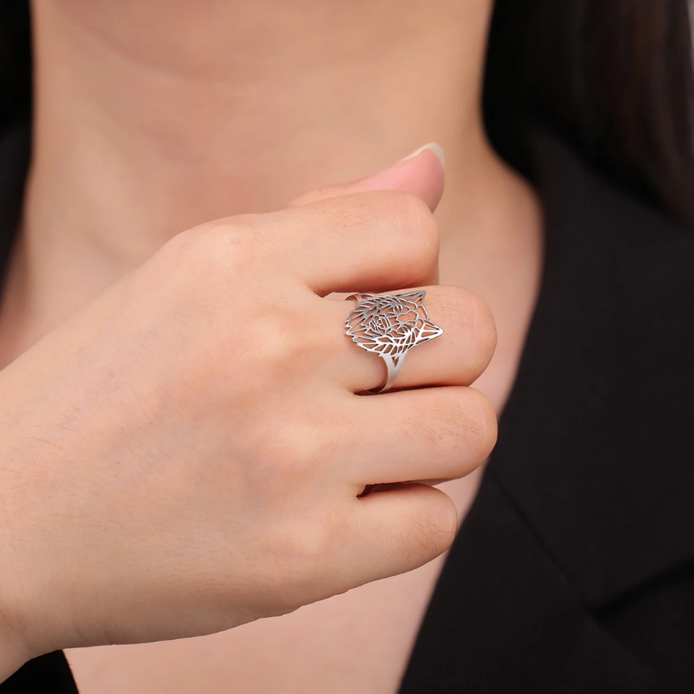 Bague Loup Origami femme