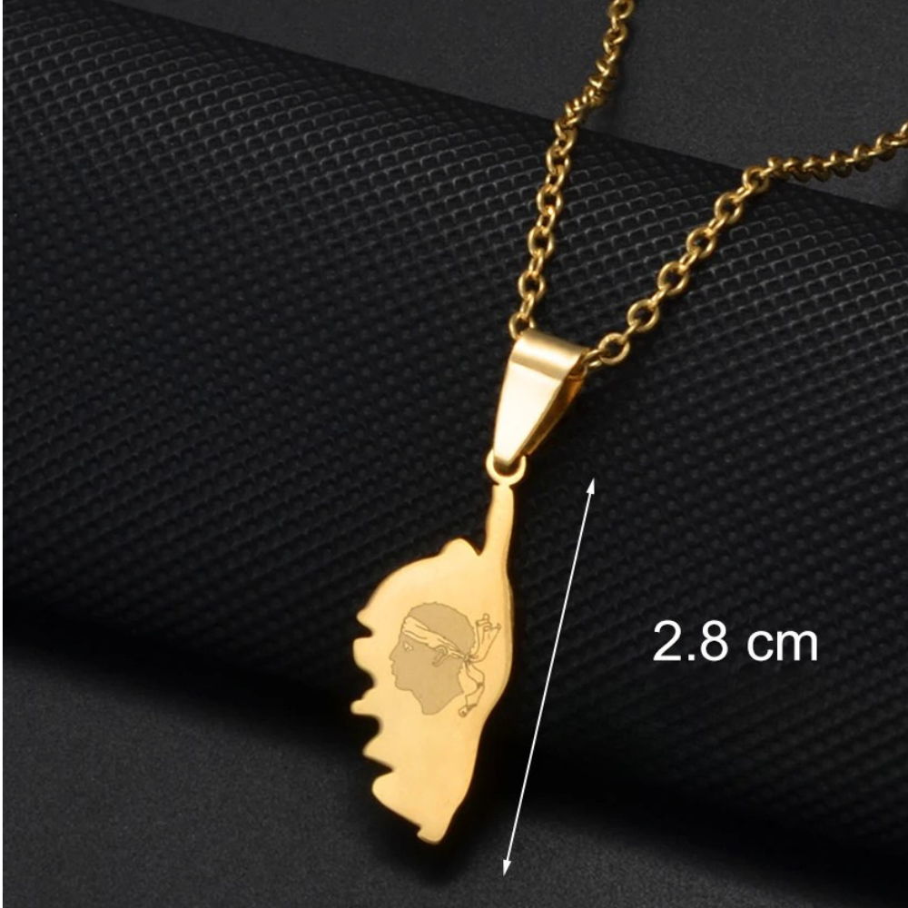 Collier Corse Acier Inoxydable or