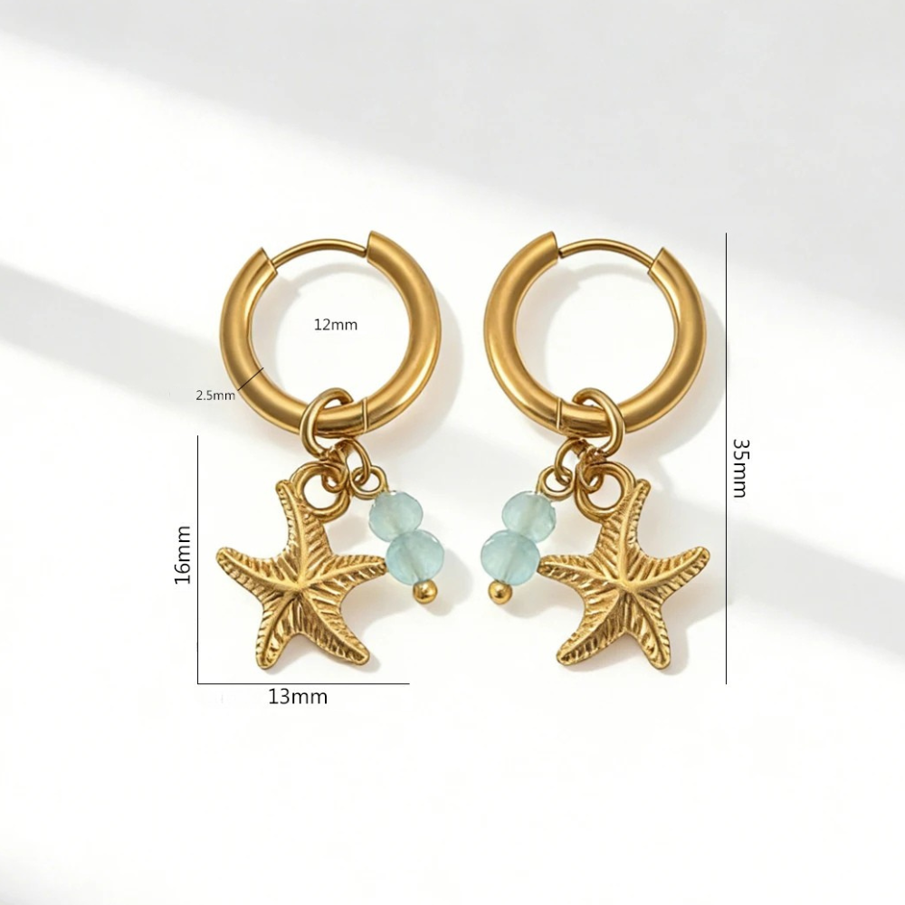 Boucles d'Oreilles Étoile de Mer doré