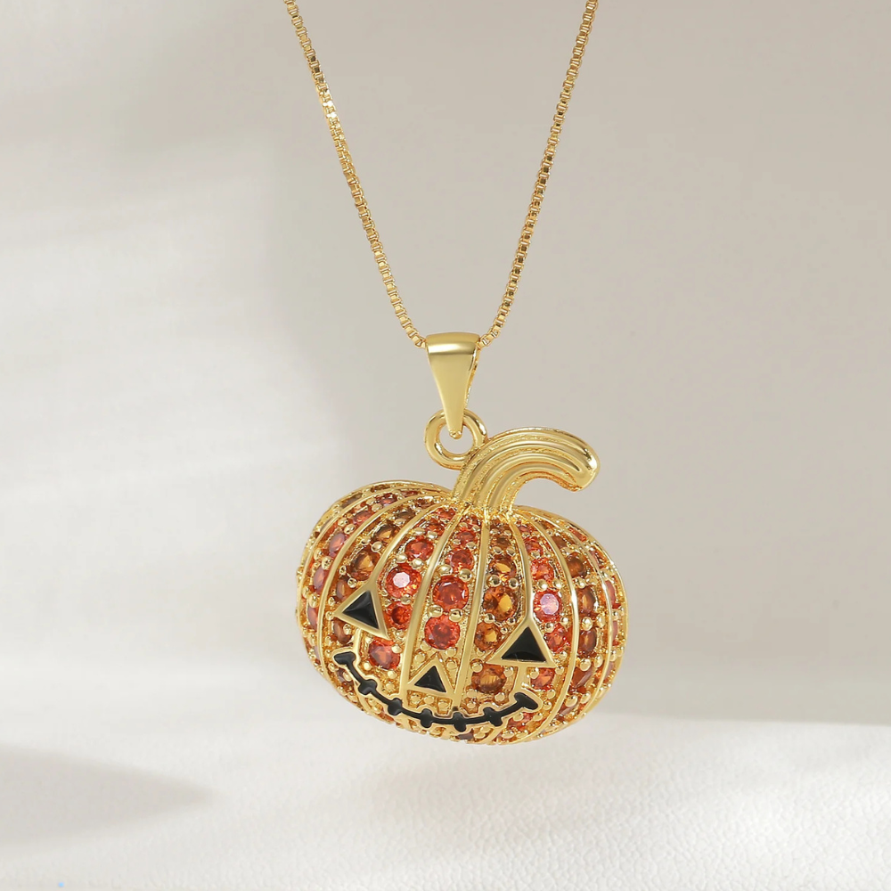 Collier Citrouille Halloween sourire
