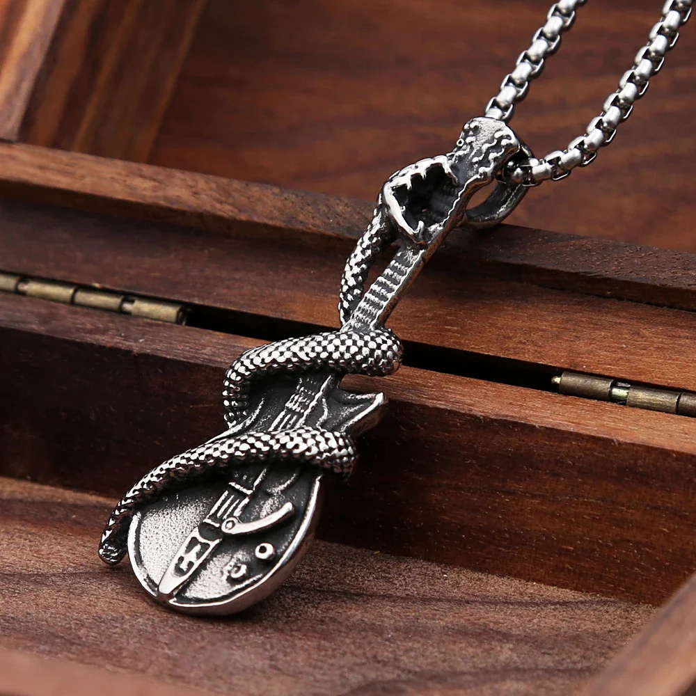 Collier Guitare Serpent acier