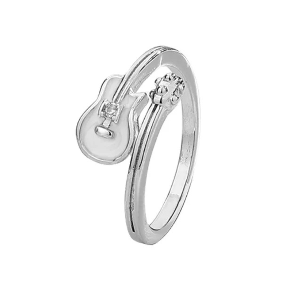 Bague Guitare Argent et Blanche