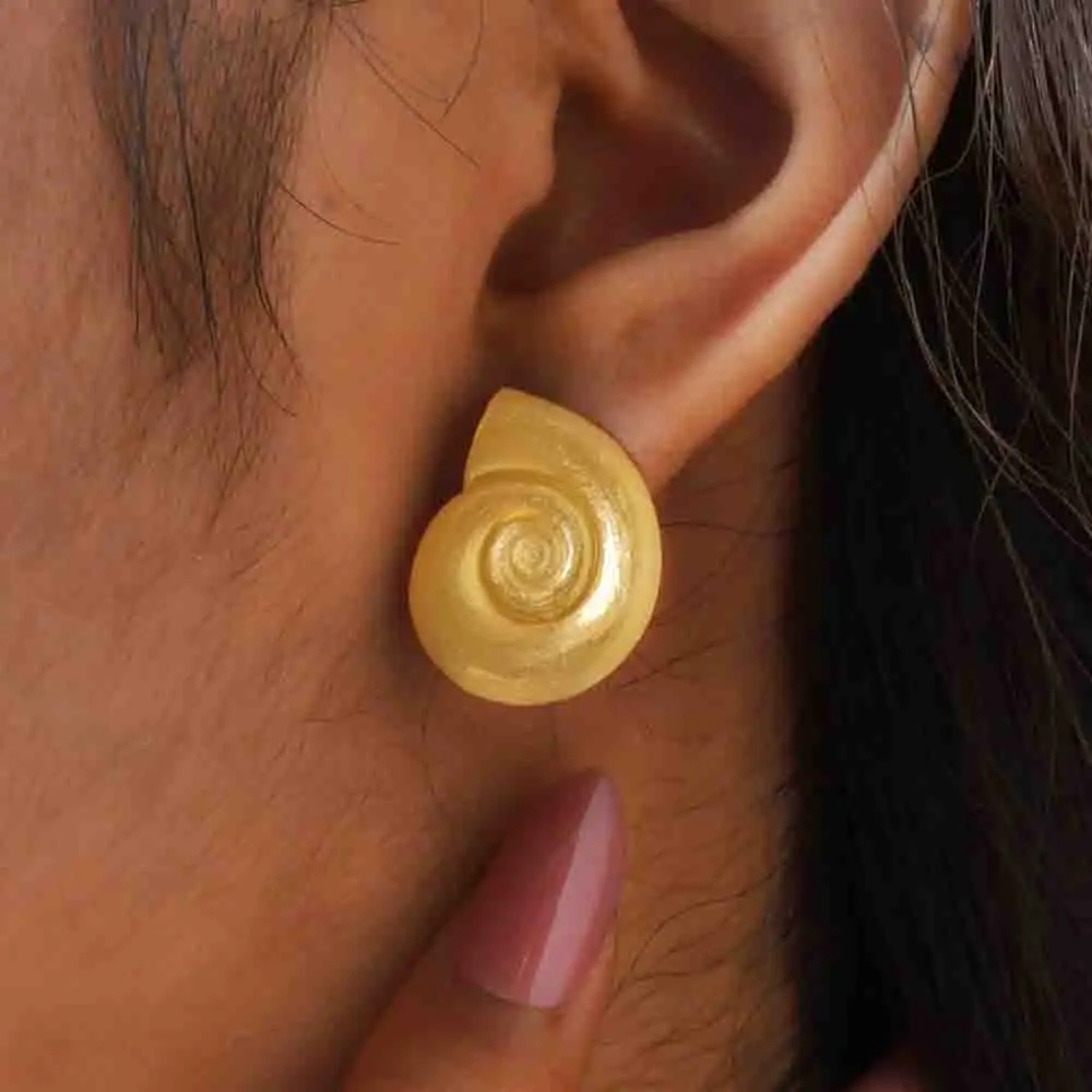 Boucles d'Oreilles Coquillage Or Femme doré