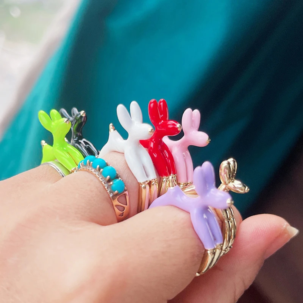 Bague Chien Ballon acier