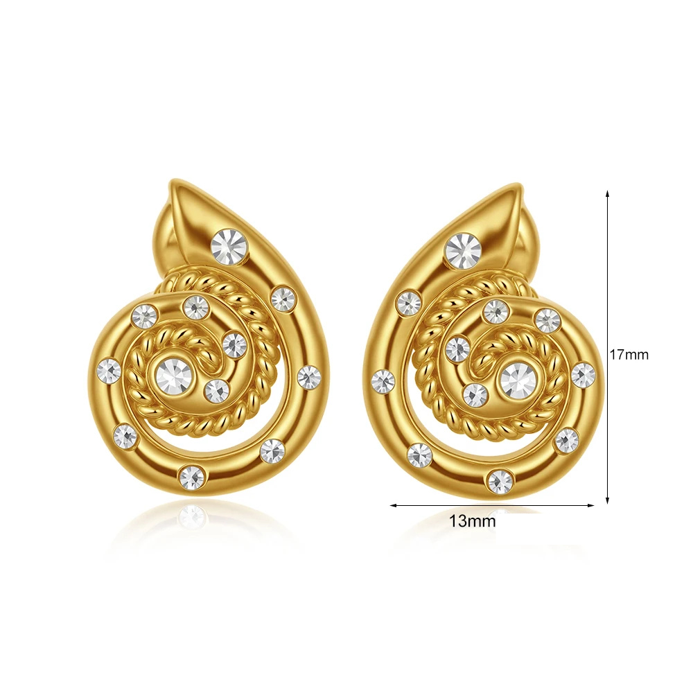Boucles d'Oreilles Coquillage Strass acier inox