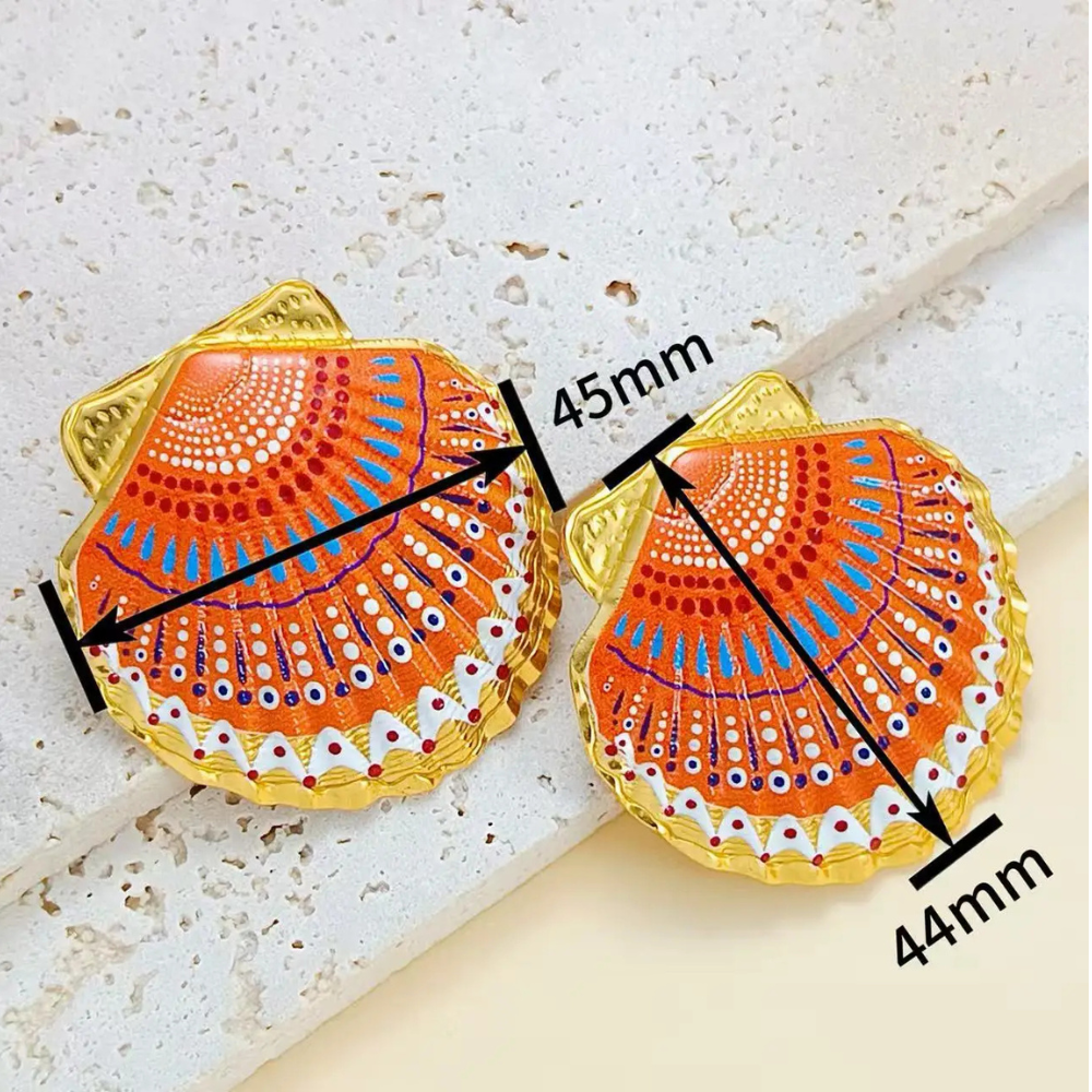 Boucles d'Oreilles Coquillage Couleurs taille