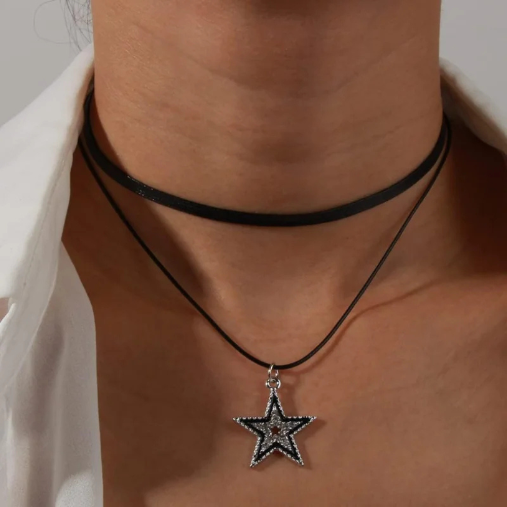 Collier Guitare et Étoile femme