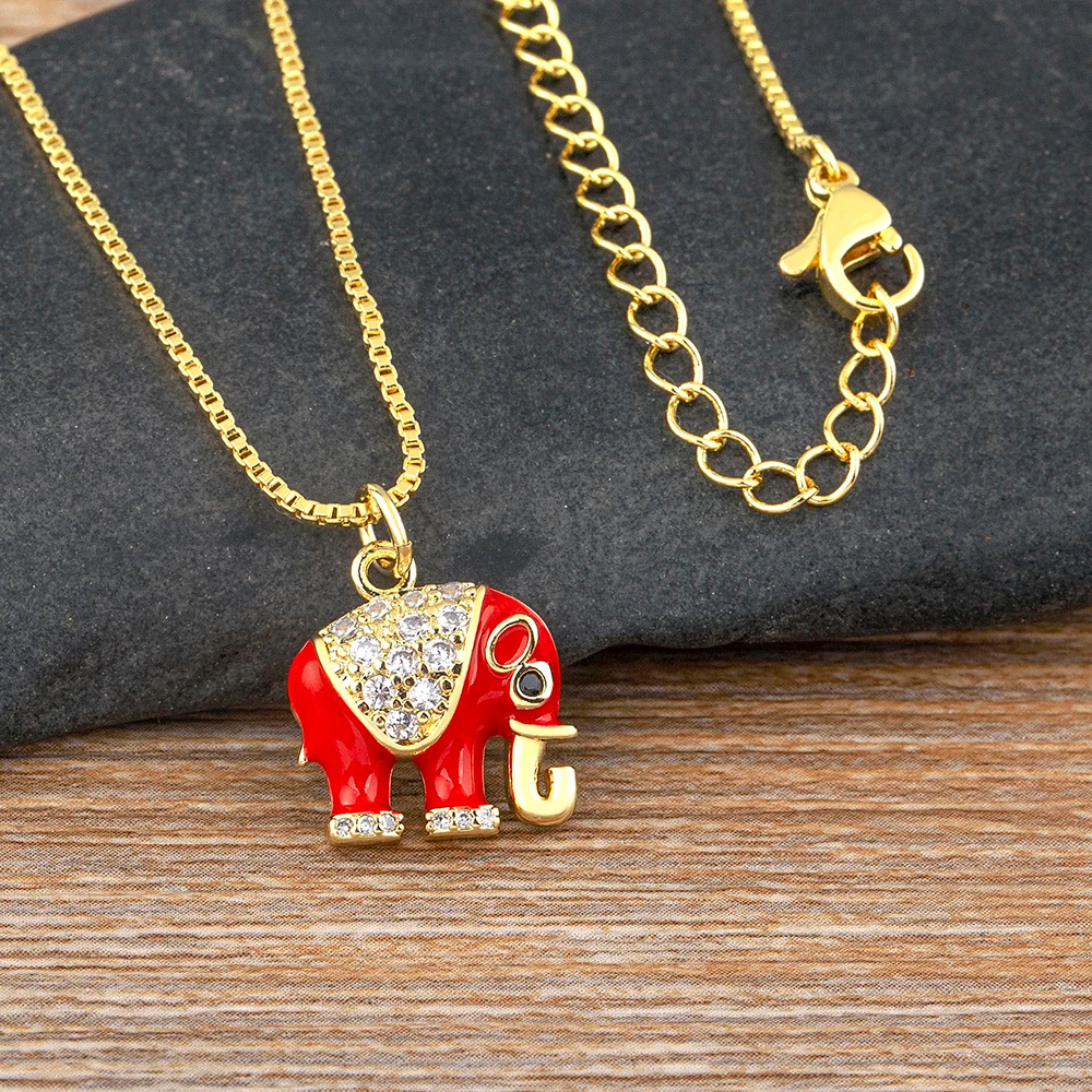 Collier Éléphant rouge
