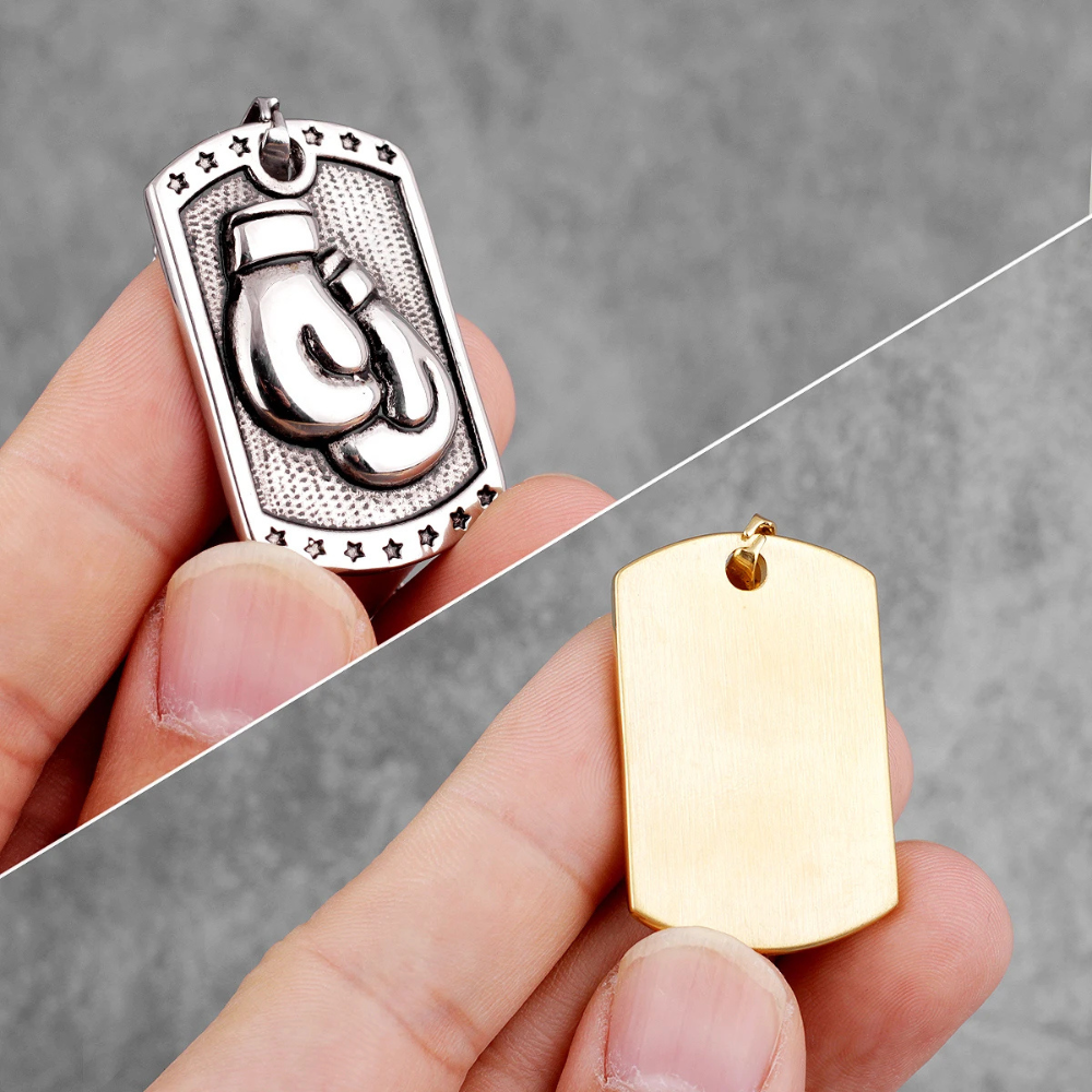 Collier Plaque Gants de Boxe pendentif