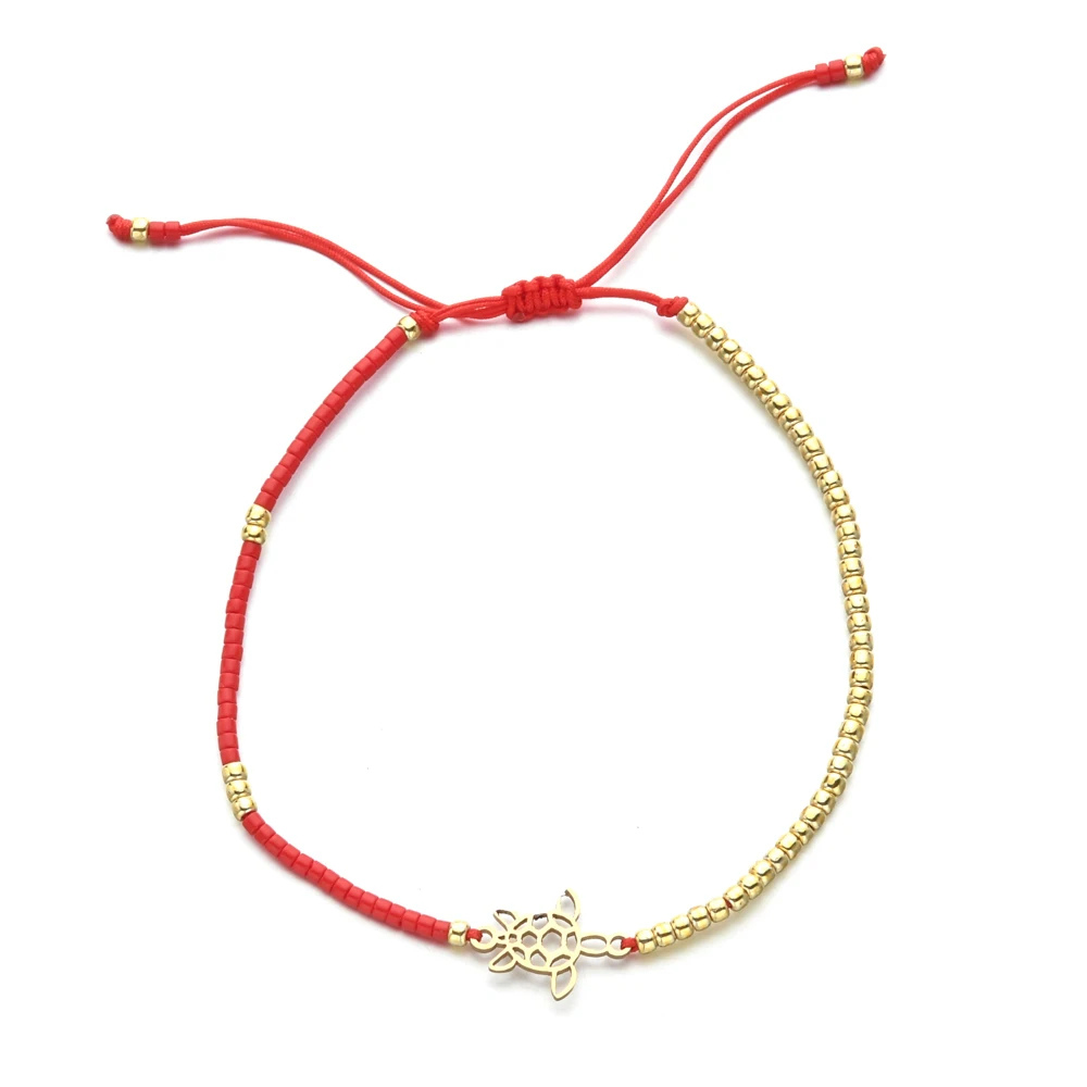 Bracelet Tortue Femme rouge