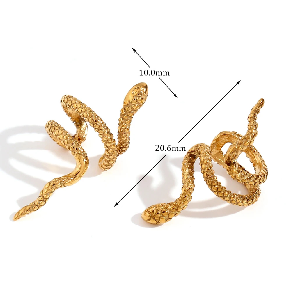 Boucles d'Oreilles Serpent Sans Trou or