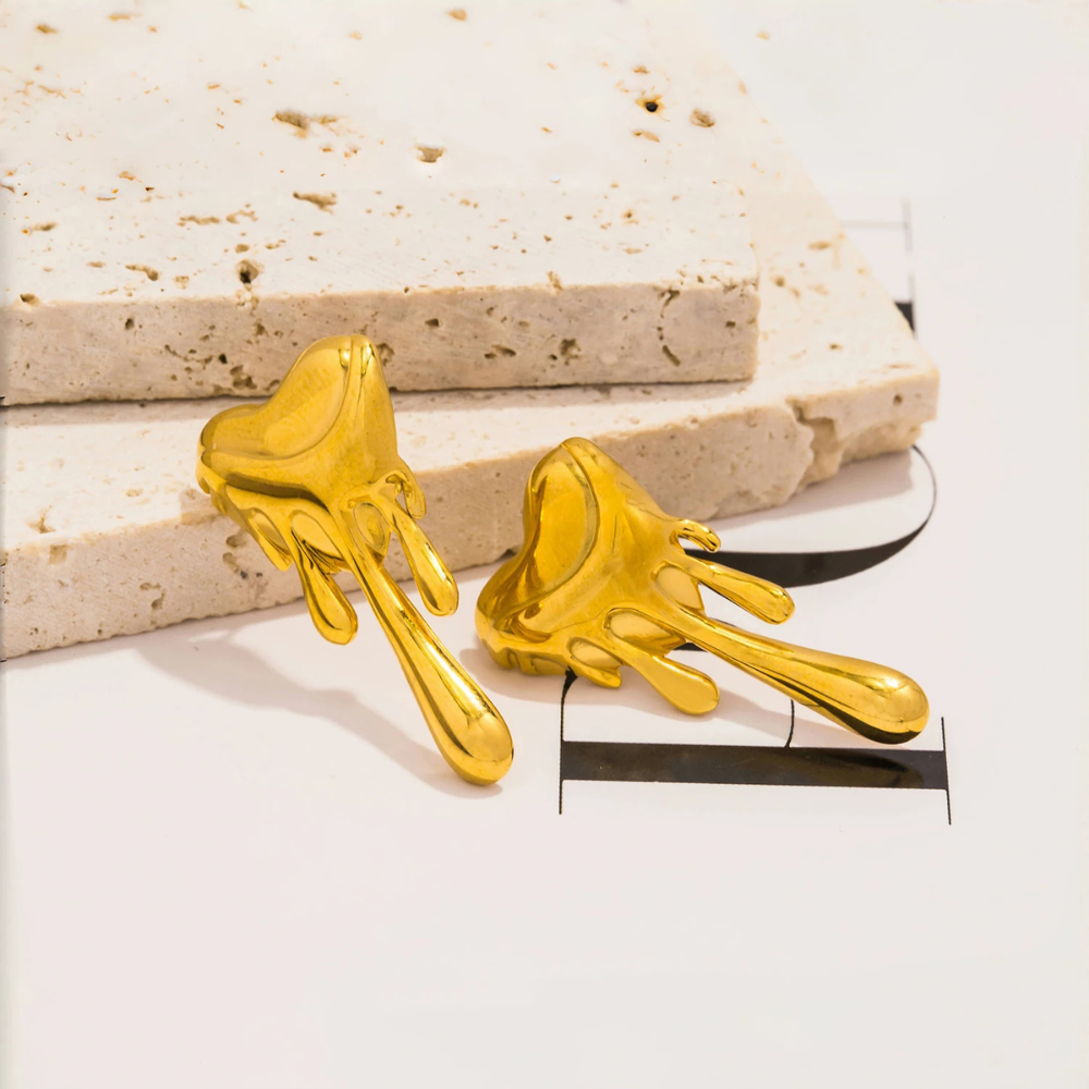 Boucles d'Oreilles Coeur Lave or