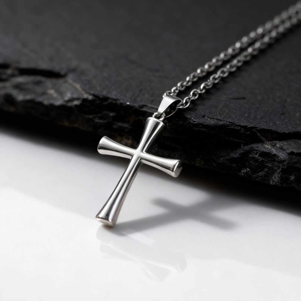 Collier Croix Minimaliste Homme pendentif argent