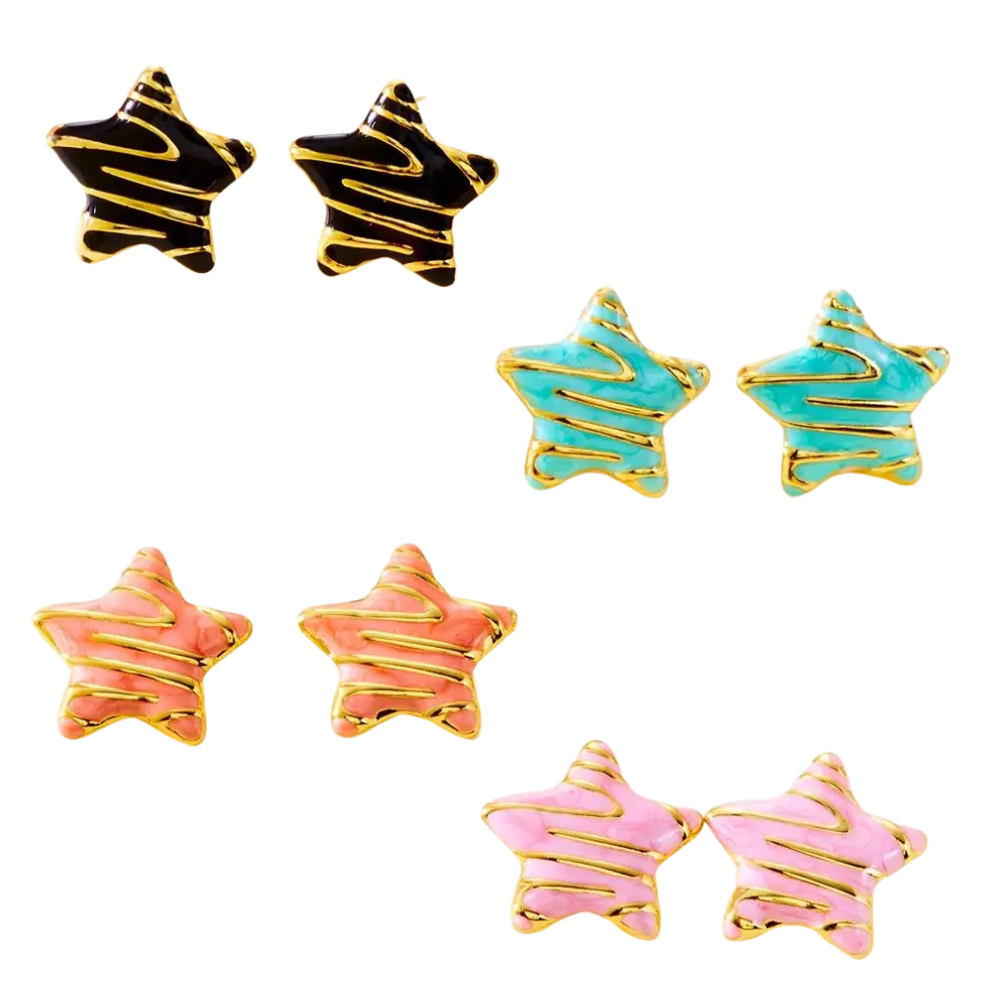 Boucles d'Oreilles Étoile Couleurs