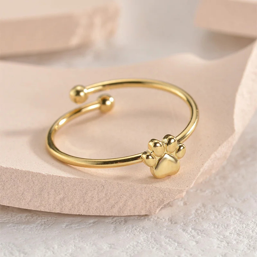 Bague Fine Patte de Chien doré