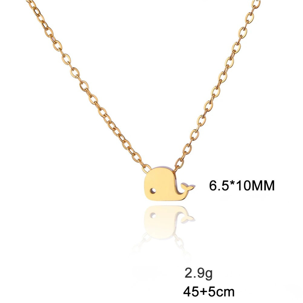 Collier Baleine Femme or