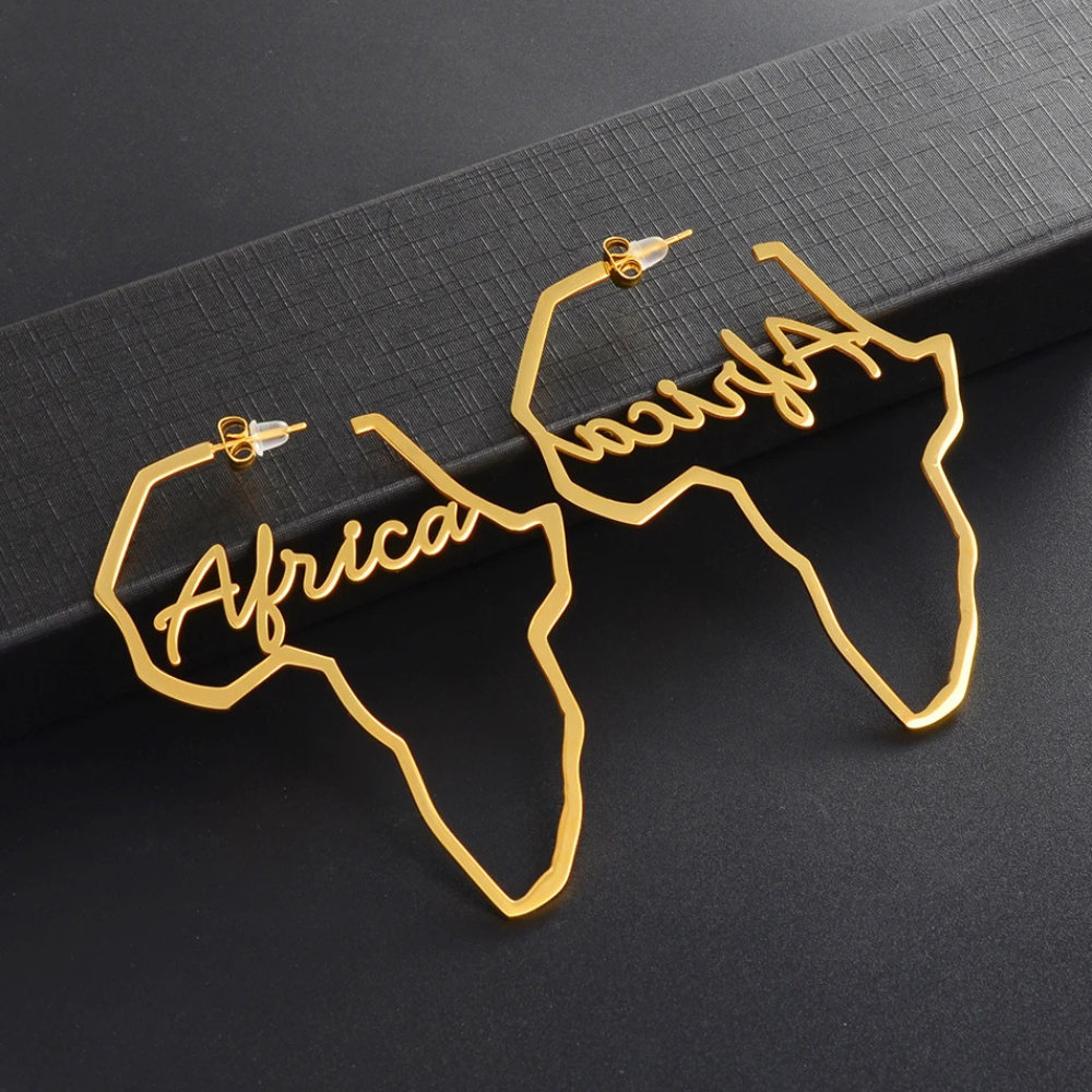 Boucles d'Oreilles Africa acier