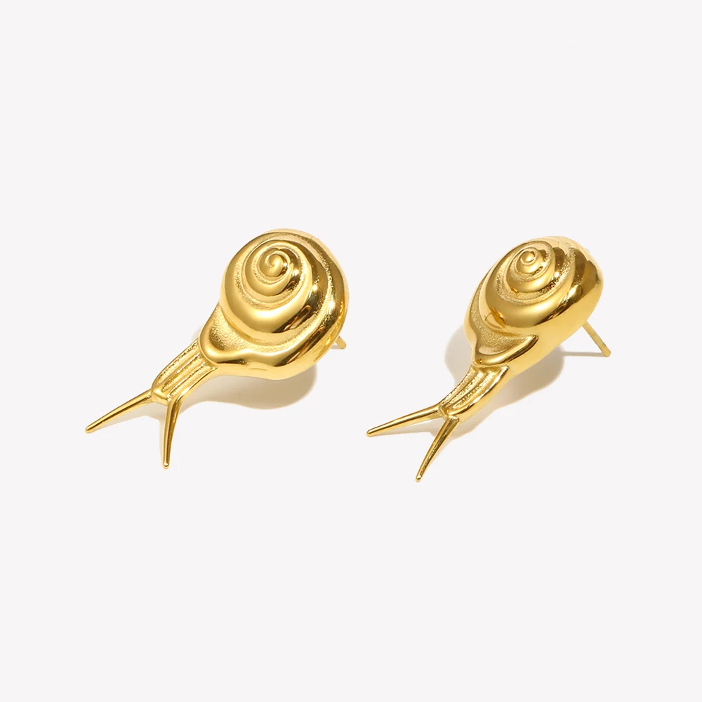 Boucles d'Oreilles Escargot or femme acier
