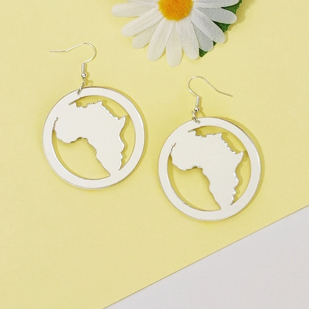 Boucles d'Oreilles Afrique Cœur argent