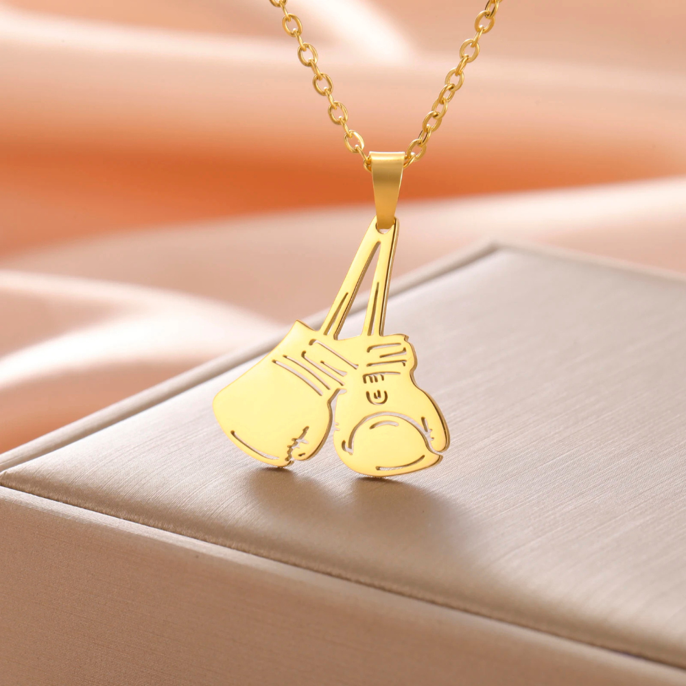 Collier Gants de Boxe Femme or femme