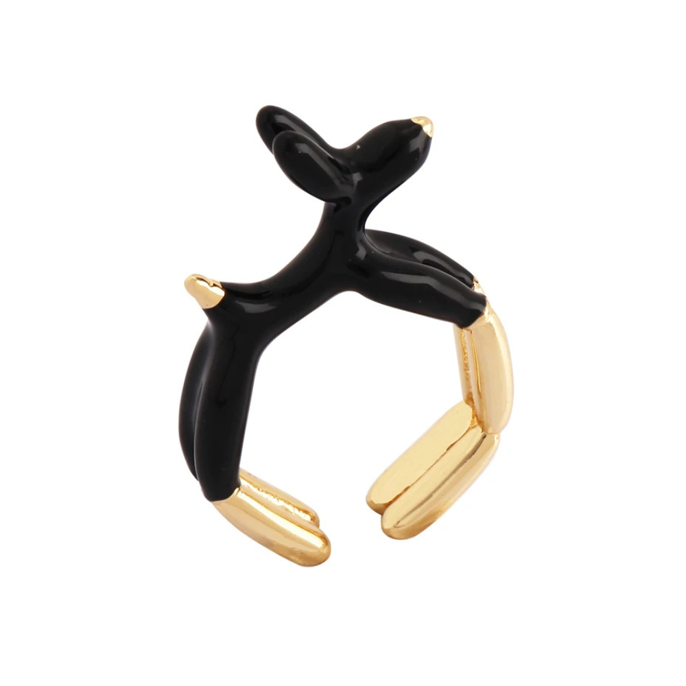Bague Chien Ballon noire
