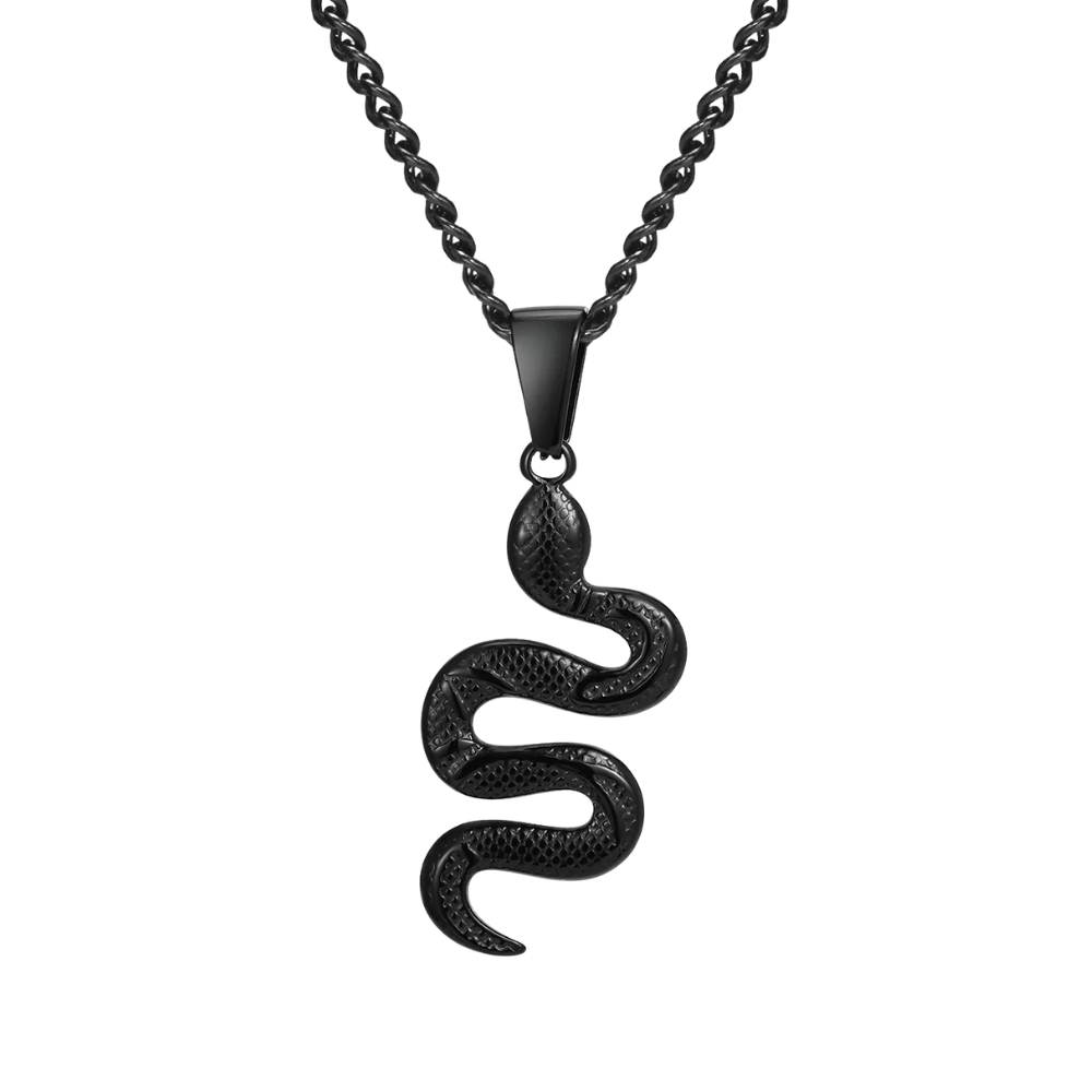 Collier Serpent Homme noir