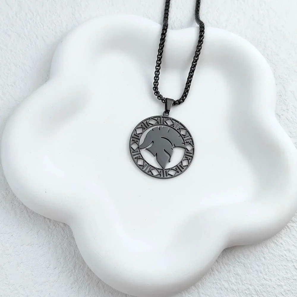Collier Pendentif Spartan Soldat noir