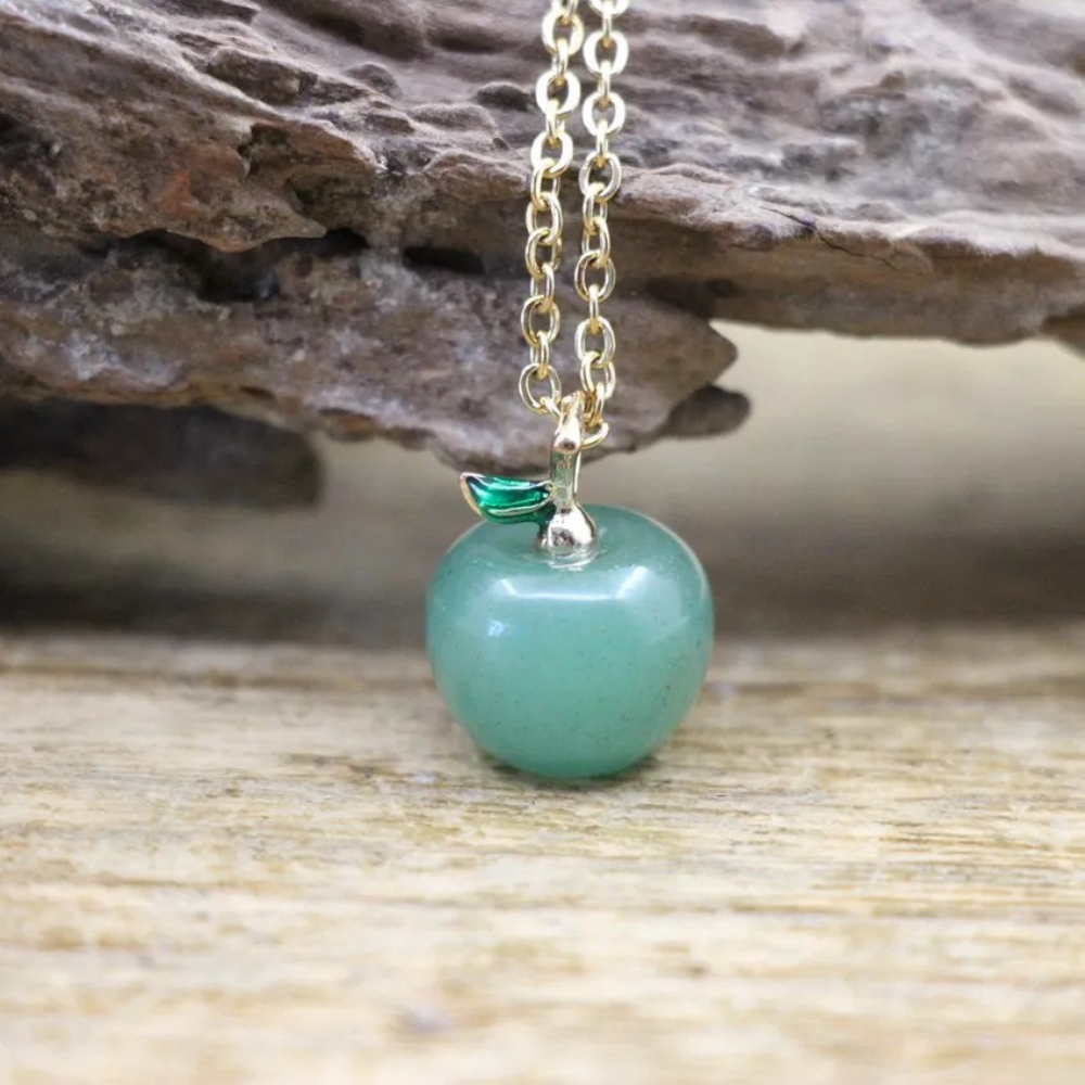 Collier Breloque Pomme verte