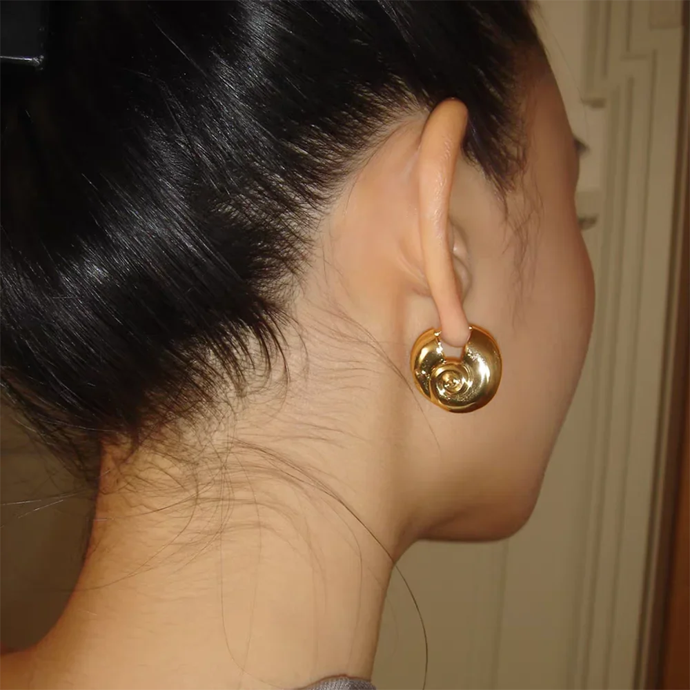 Boucles d'Oreilles Escargot Doré femme