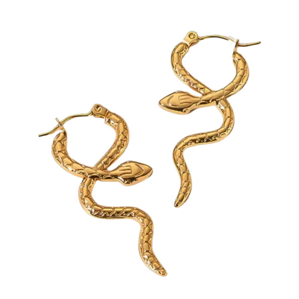Boucles d'Oreilles Serpent Simples doré