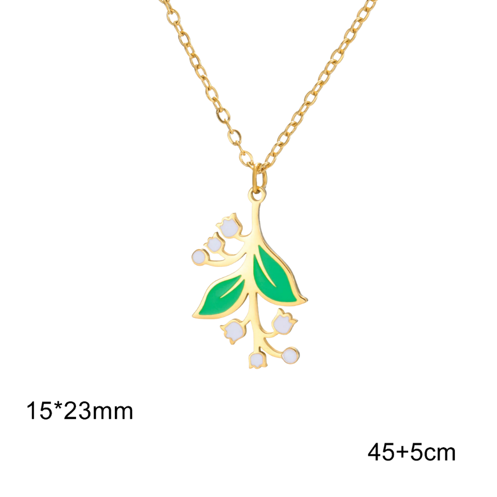 Collier Fleur Muguet doré