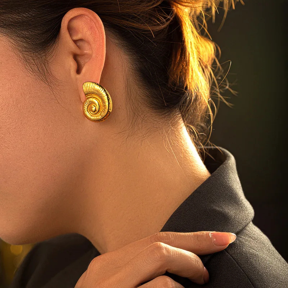 Boucles d'Oreilles Coquillage Or femme