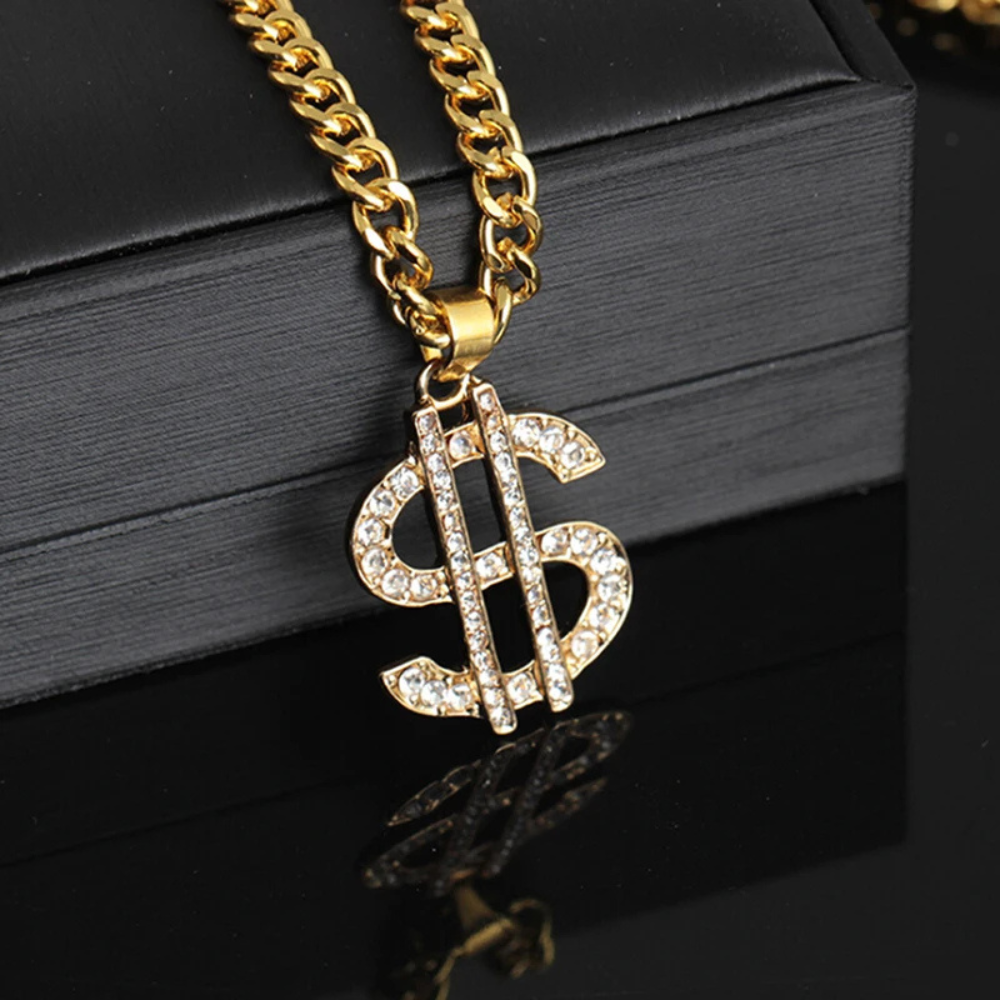 Collier en or Thug Life Dollars brillant