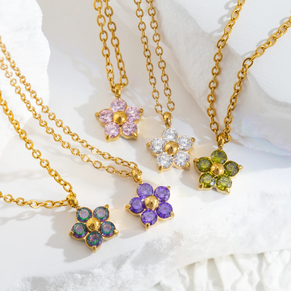 Collier petite Fleur Strass