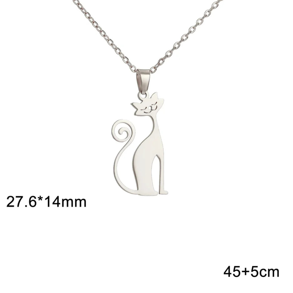 Collier Chat Stylisé argent