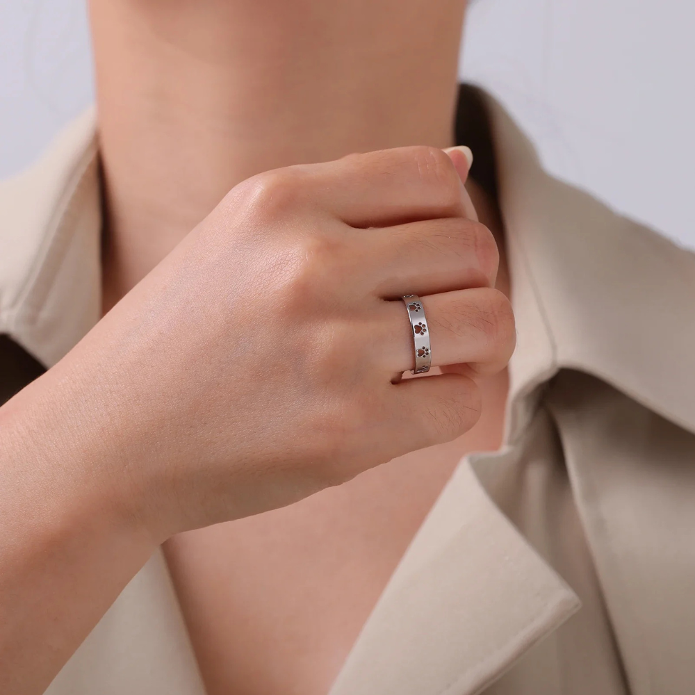 Bague Anneau Patte de Chien argent