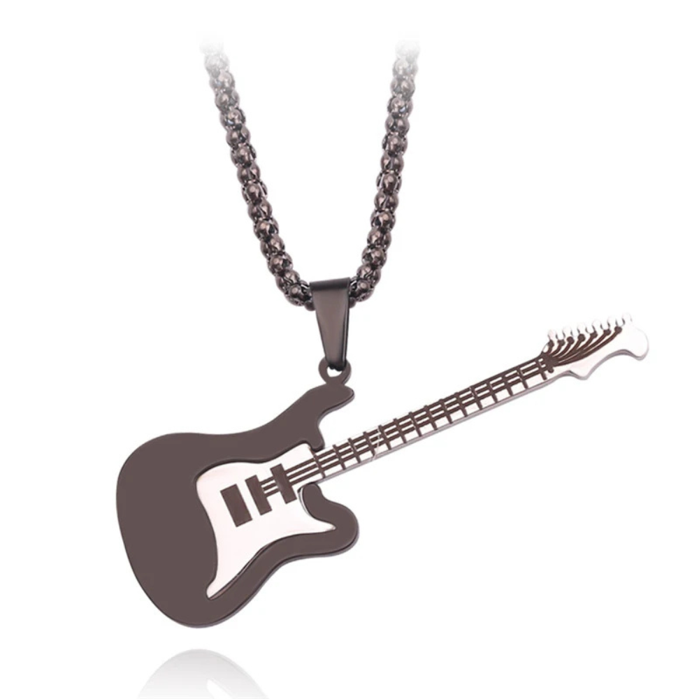 Collier avec Guitare noir