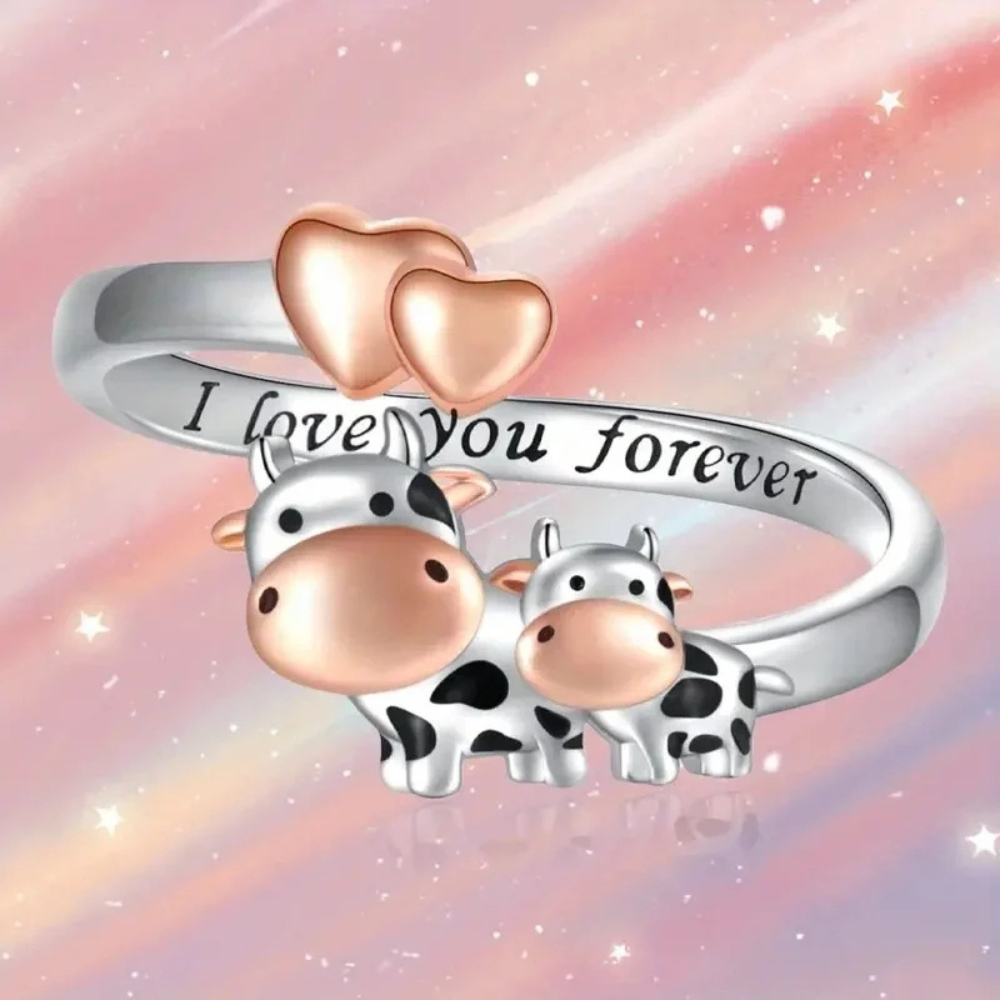 Bague Vache Cœur rose