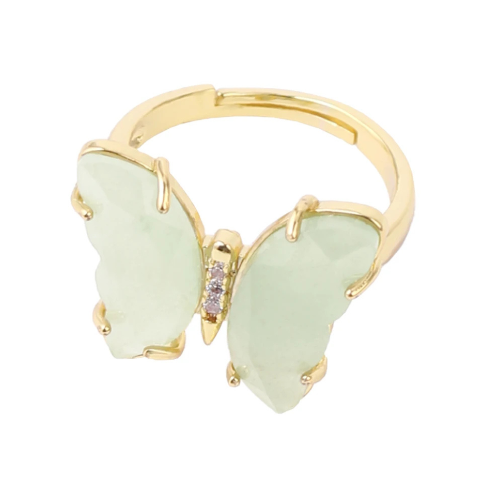Bague Papillon Pierre Verte